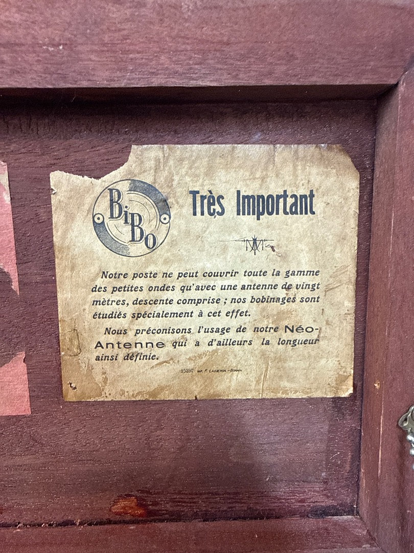 Poste de radio – Bibo – Électronique – Vintage en bois de collection