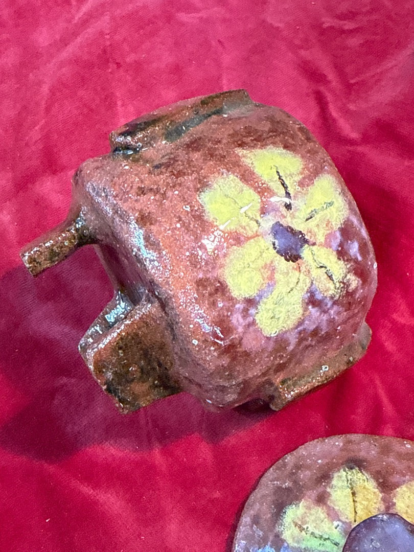 Pot en céramique – Fait main – Poterie – Décor fleuri