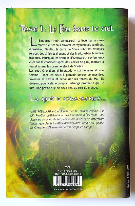 Livre Les Chevaliers d'émeraude Tome 1 Anne Robillard