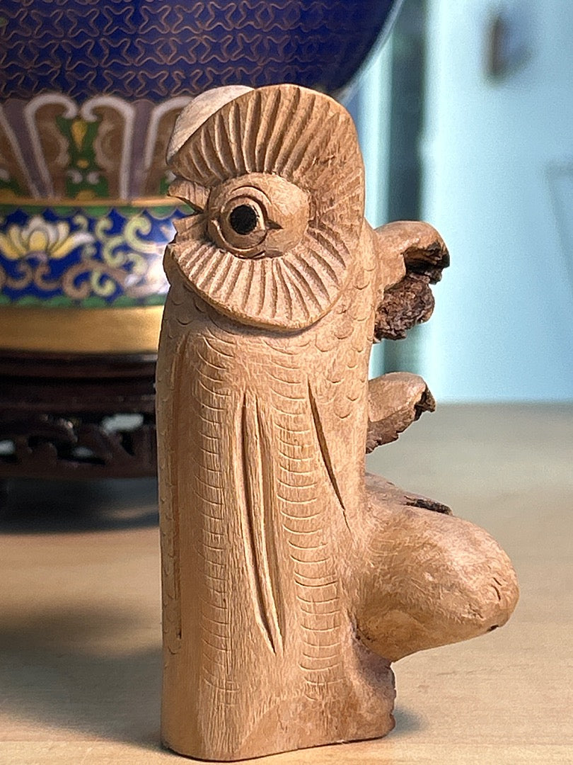 Figurine Chouette / Hibou Bois Sculpte