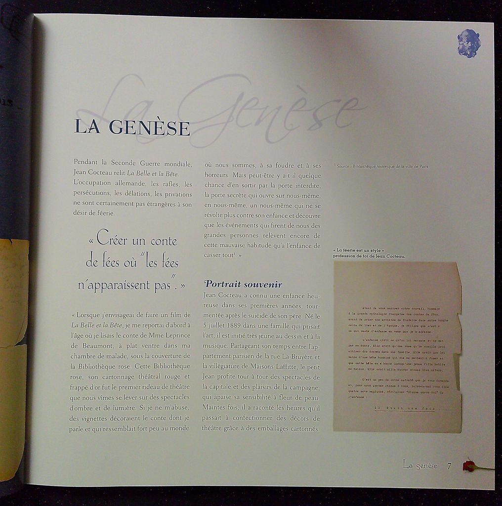 Livre Dominique Marny – La Belle et la Bête – Cinéma – Coulisses du tournage
