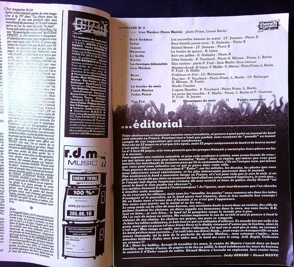 Magazine – Enfer Magazine N°2 – Musique – Iron Maiden