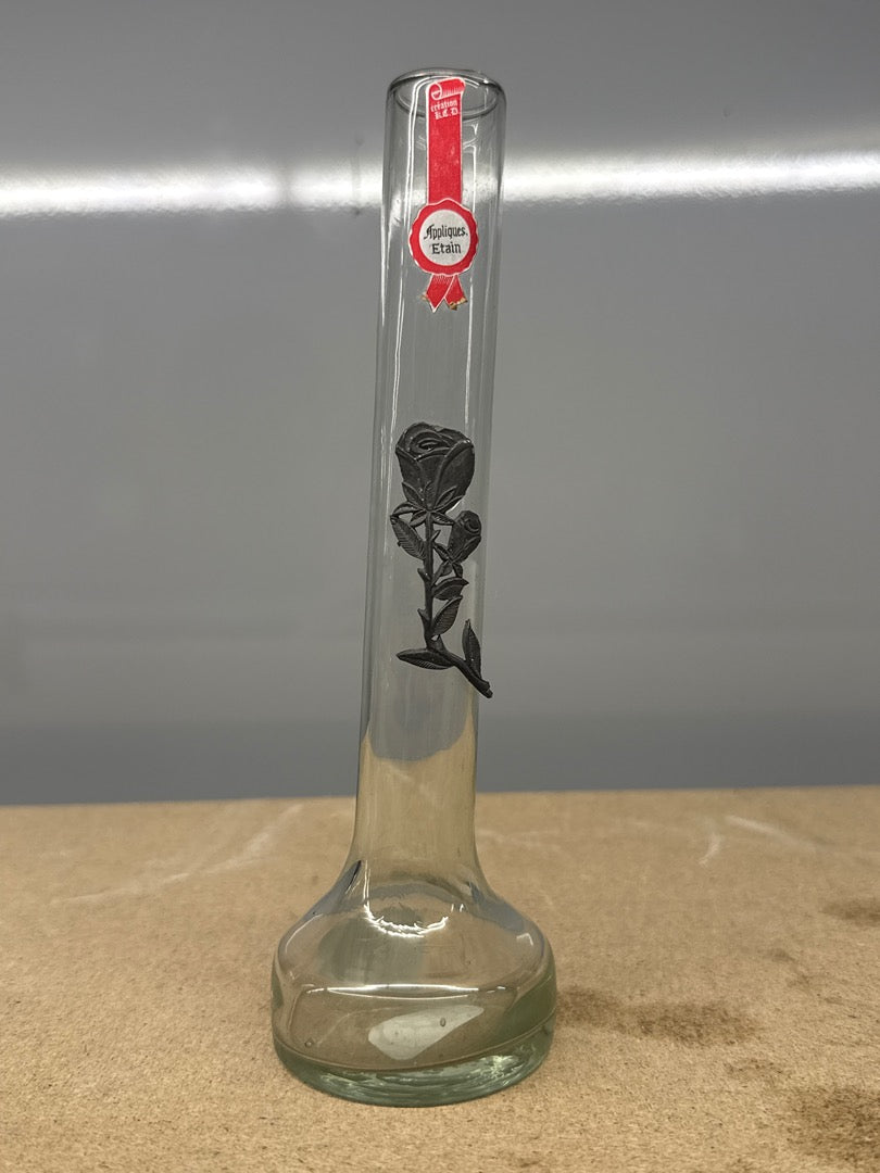 Soliflore – Création K.c.d. – Ornement – Rose en étain