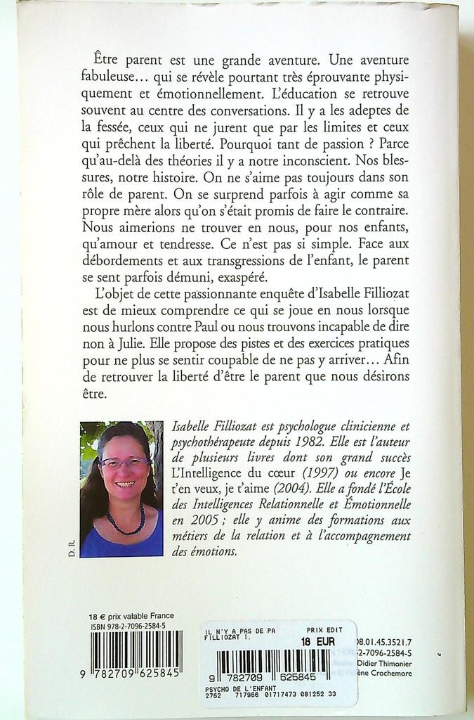livre Il n'y a pas de parent parfait Isabelle Filliozat