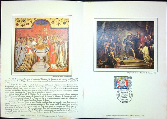 Clovis de la Gaule à la France Enveloppe Dépliant Timbre 1er jour Encart Fdc Yvert et Tellier