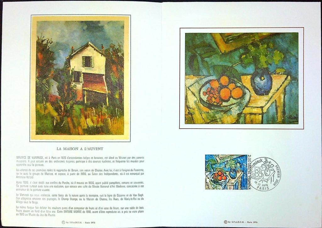 Vlaminck 1879 - 1956 Enveloppe Dépliant Timbre 1er jour Encart Fdc Yvert et Tellier