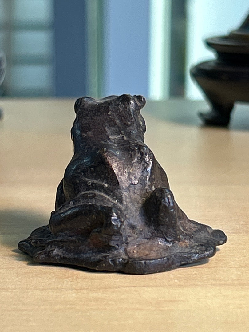 Figurine Grenouille – Bibelot – Bronze Patiné Vintage