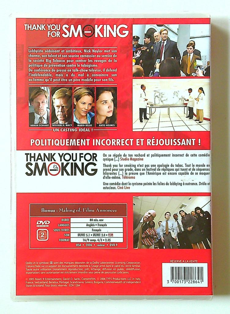 Dvd Thank You For Smoking Jason Reitman