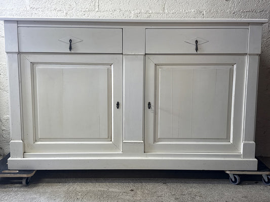 Buffet bas blanc vintage – Meuble de rangement