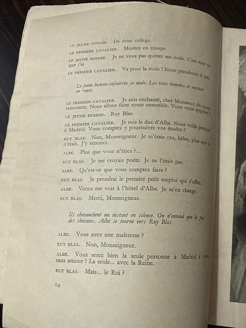 Livre – Ruy Blas Jean Cocteau – Littérature – Édition 1948