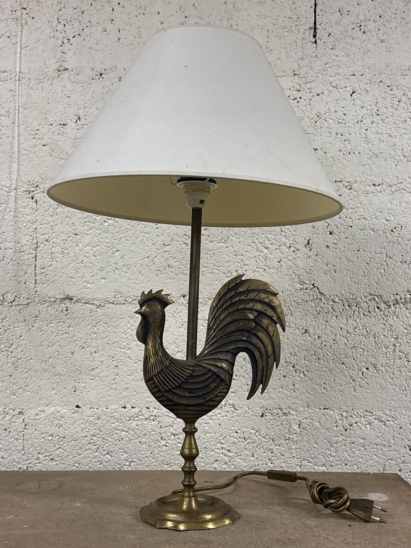 Lampe – Coq en laiton / Bronze