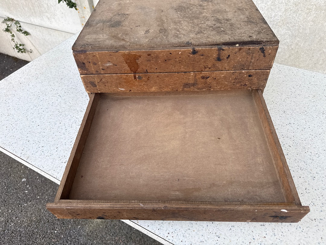 Organiseur à tiroirs – Vintage – Rangement – Bois brut