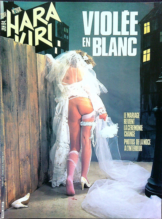 Affiche de Kiosque Plv Promo Magazine Hara-kiri n°268 Janvier 1984 Violée en Blanc