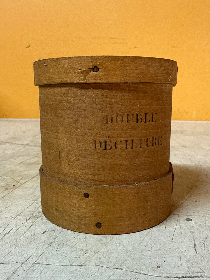 Mesure ancienne Double Décilitre – Récipient en bois