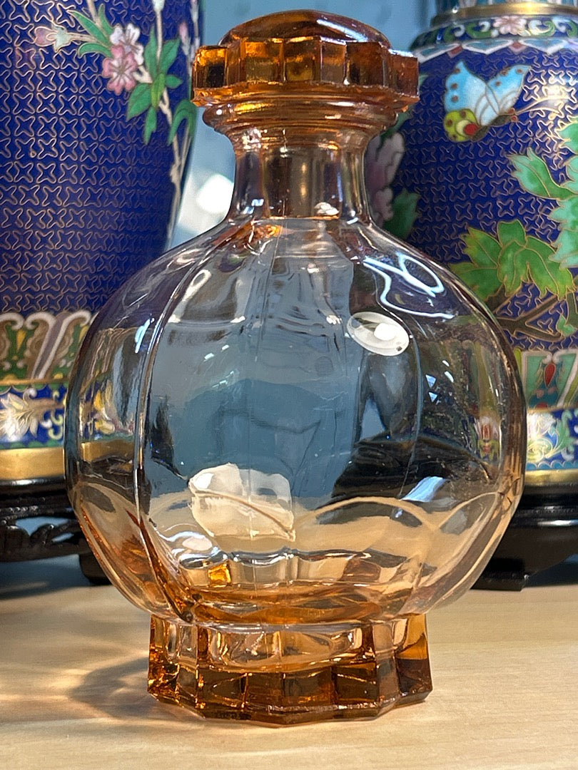 Petite carafe flacon verre facetté