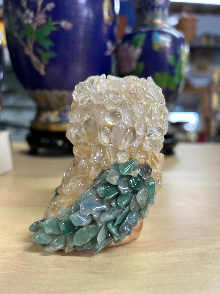 Statuette avec des pierres semi précieuse Chouette / Hibou