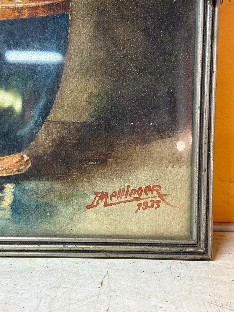 Tableau J. Mellinger – Peinture de roses 1933