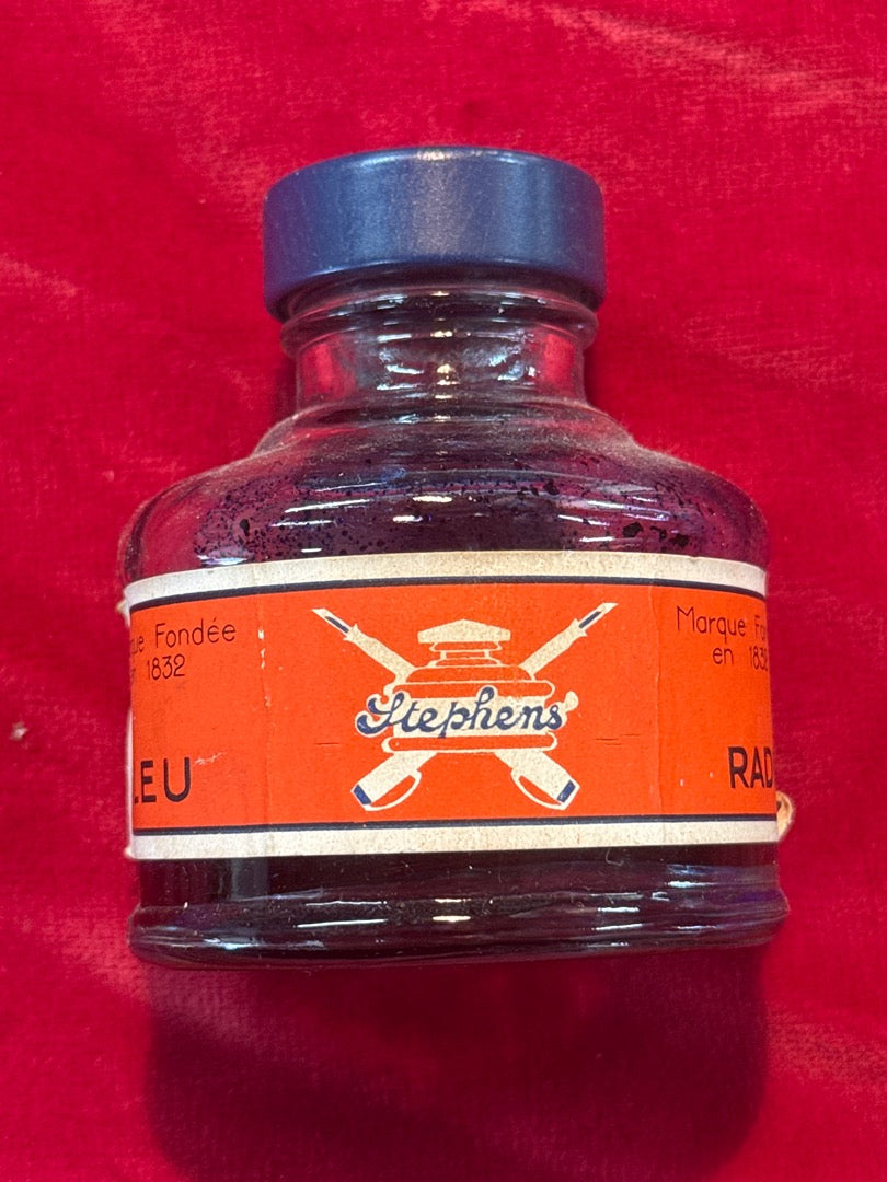 Flacon d'encre vide – Stephens – Calligraphie – Vintage