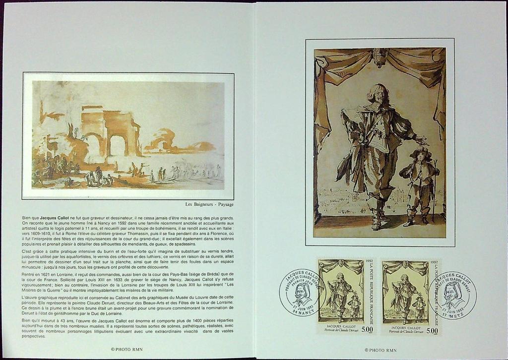 Jacques Callot Enveloppe Dépliant Timbre 1er jour Encart Fdc Yvert et Tellier