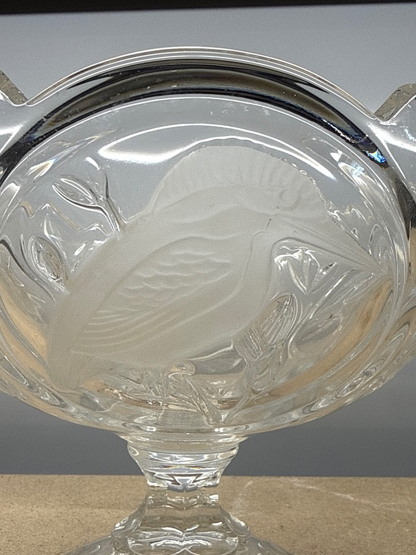 Coupe sur pied – Walther Glas – Vaisselle – Oiseaux dépolis verre