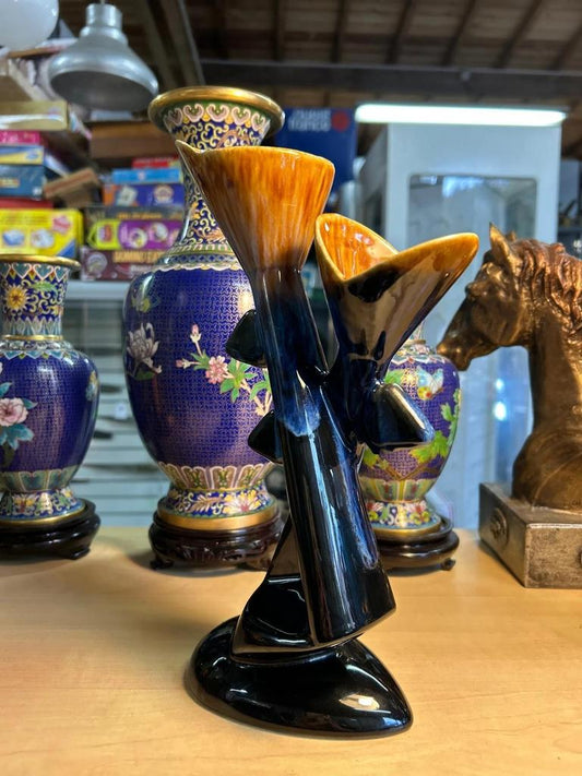 Vase Double Vallauris Soliflore Céramique Années 60