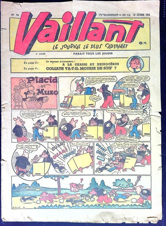 Journal Bd Vaillant N° 76 – Édition 1946 – Collection