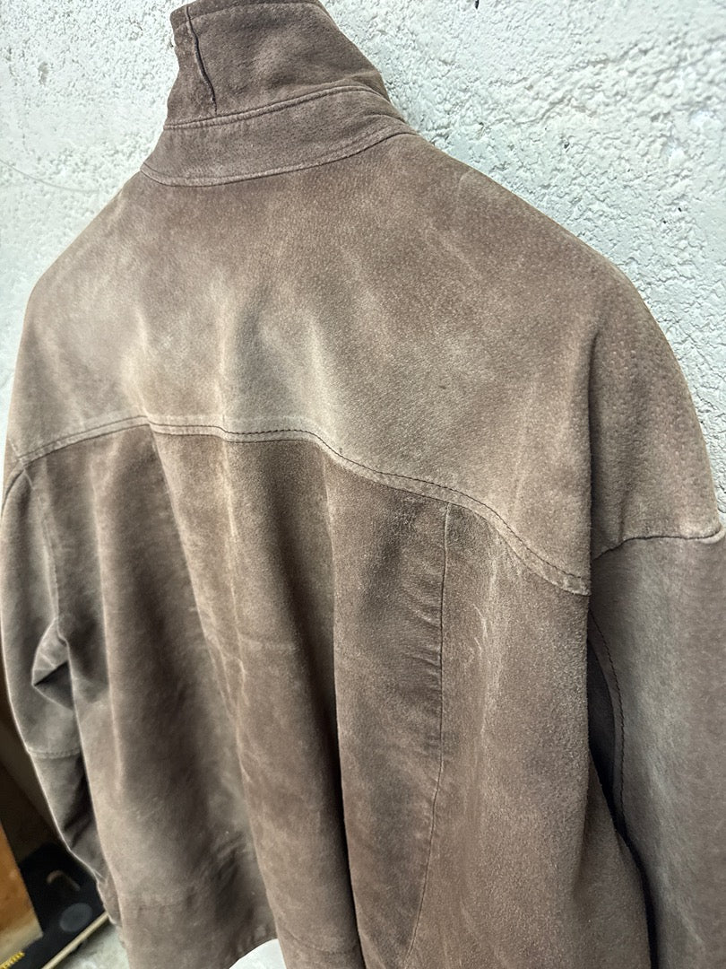 Veste Lr – Croute de cuir marron