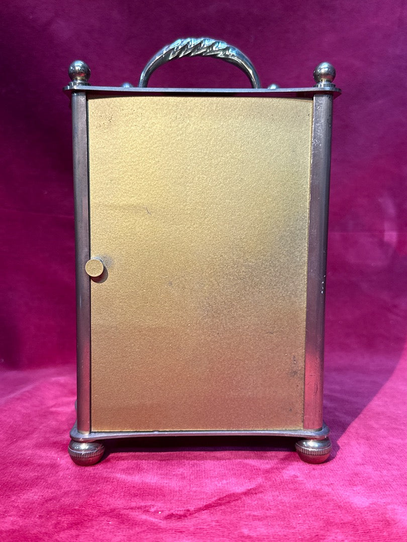 Pendule cage Haller mouvement mécanique bronze et verre