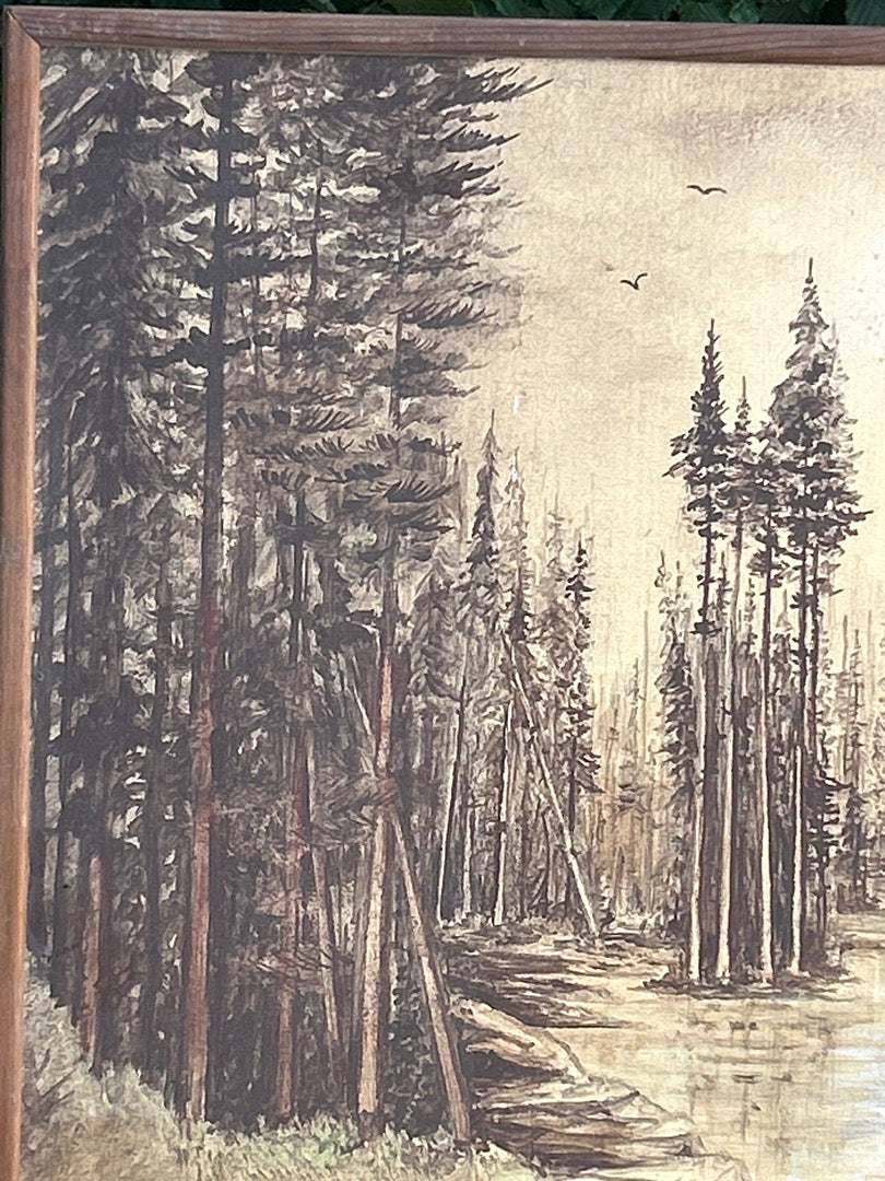 Tableau – Dufresne – Art – Paysage de forêt