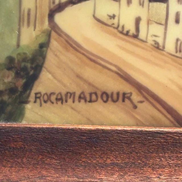 Tableau peinture sous / sur verre représentant Rocamadour