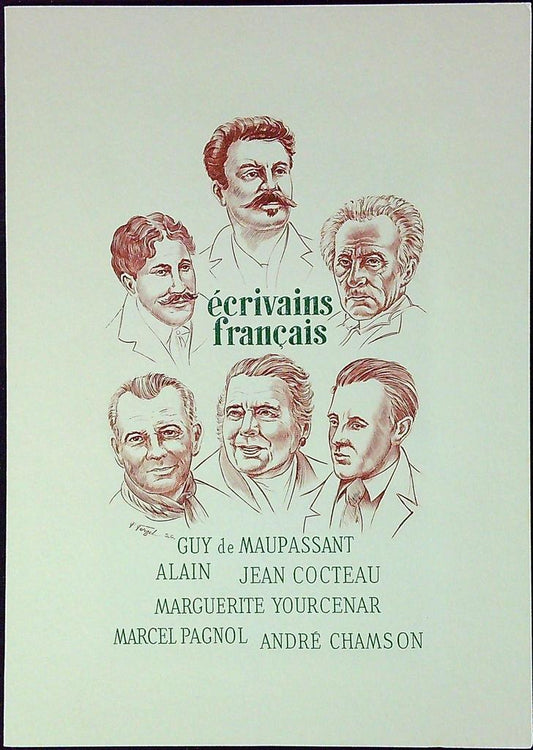 Écrivains Français Enveloppe Dépliant Timbre 1er jour Encart Fdc Yvert et Tellier