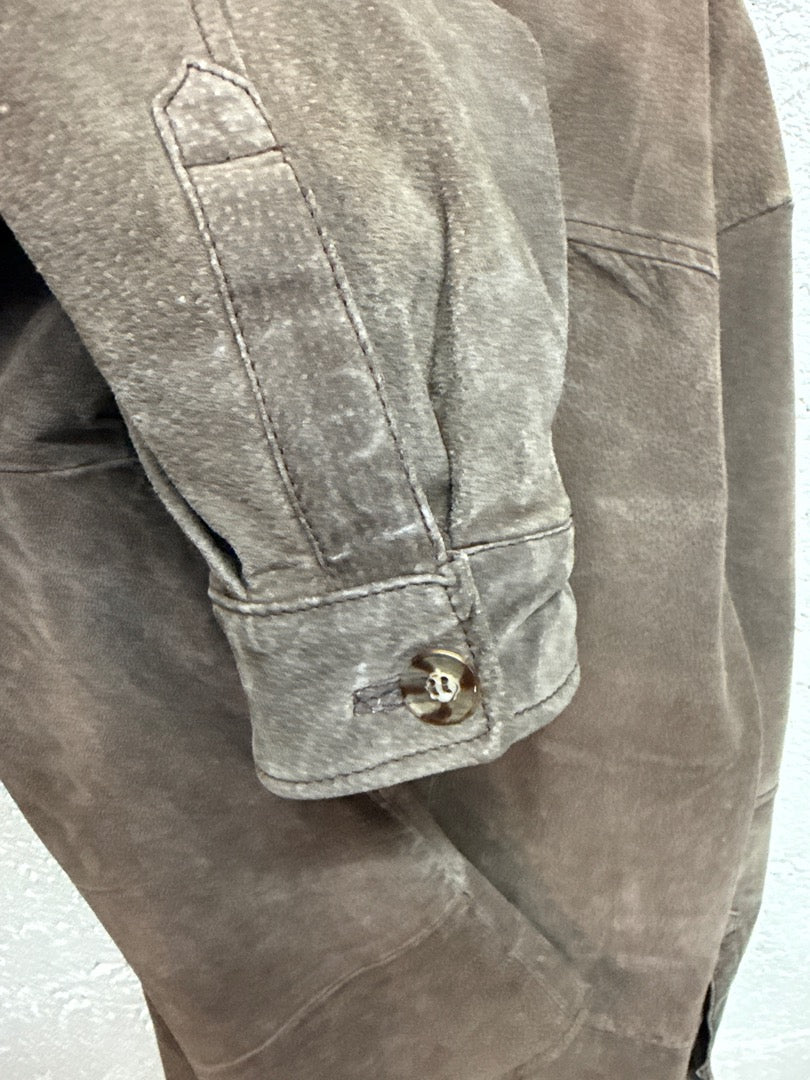 Veste Lr – Croute de cuir marron