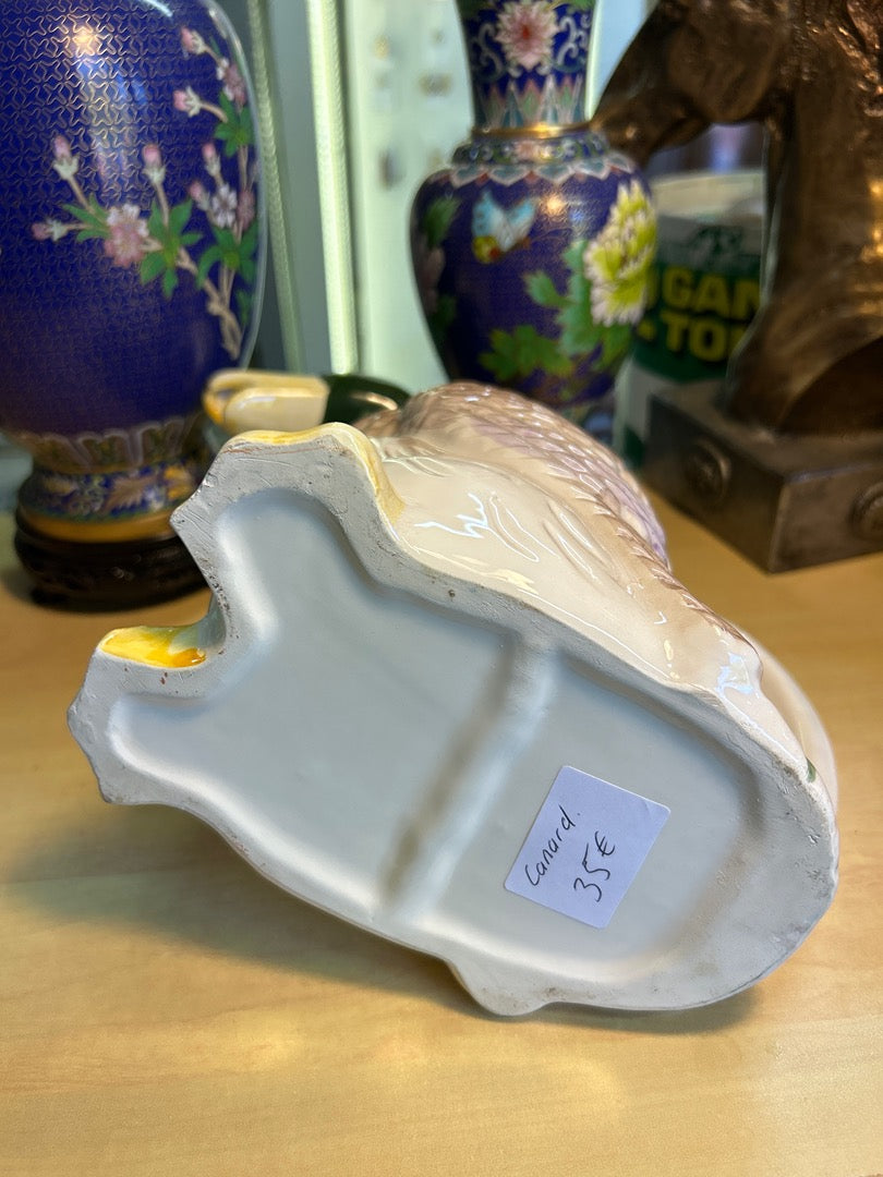 Carafe Barbotine Canard En Ceramique