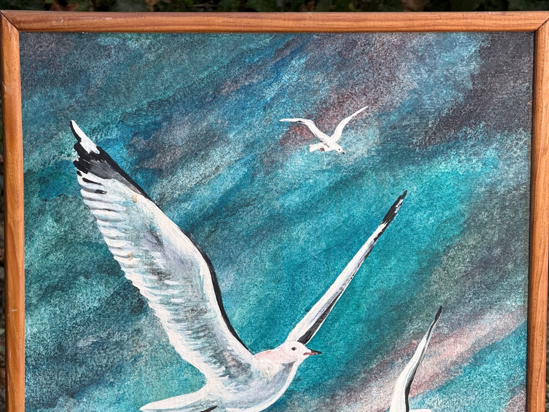 Tableau – Dufresne – Peinture – Marine et mouettes