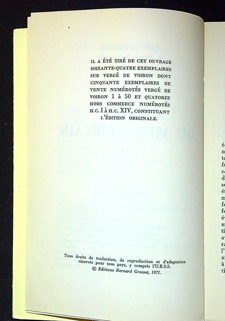 Livre Jean Guéhenno – Carnets du vieil écrivain – Littérature – Édition 1971