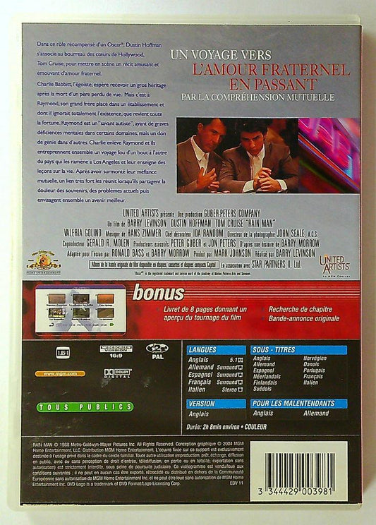 Dvd Rain Man Dustin Hoffman Tom Cruise Mgm