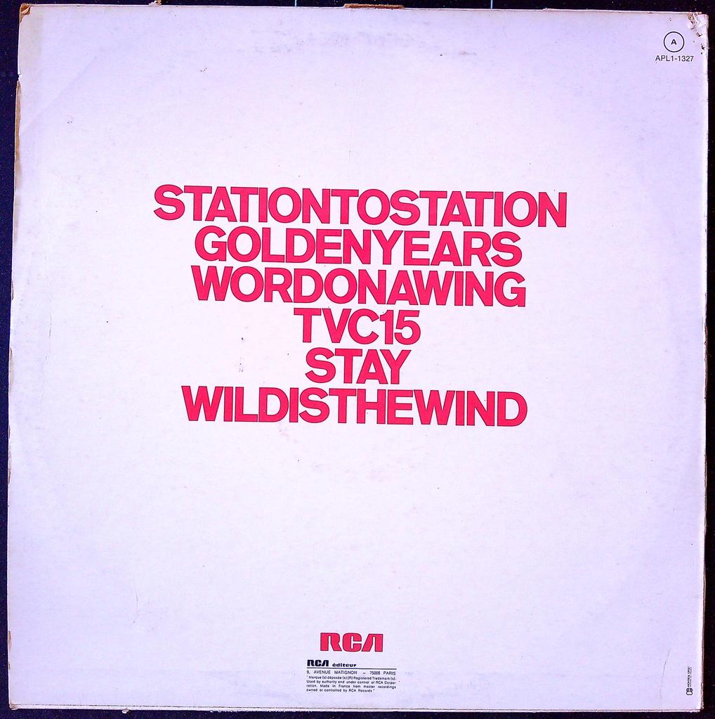 Vinyle 33 tours Station to Station David Bowie Rca