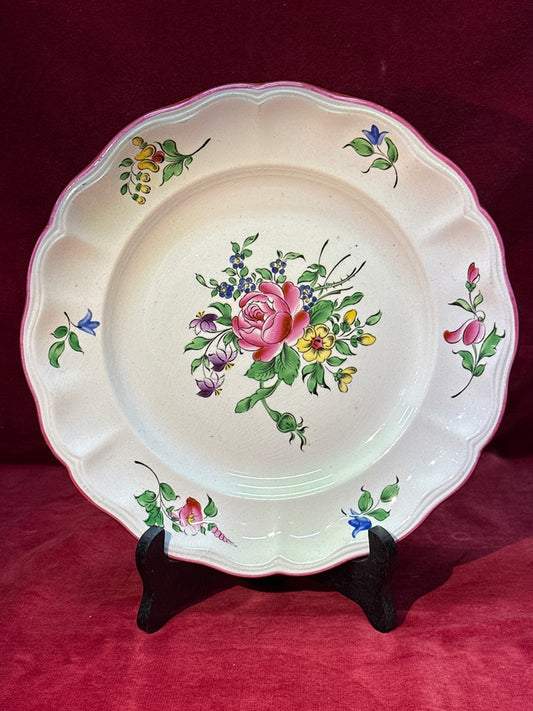 Assiette creuse K&c Luneville decors floraux