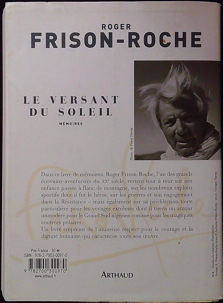 Livre – Roger Frison-roche – Non-fiction – Le Versant du Soleil