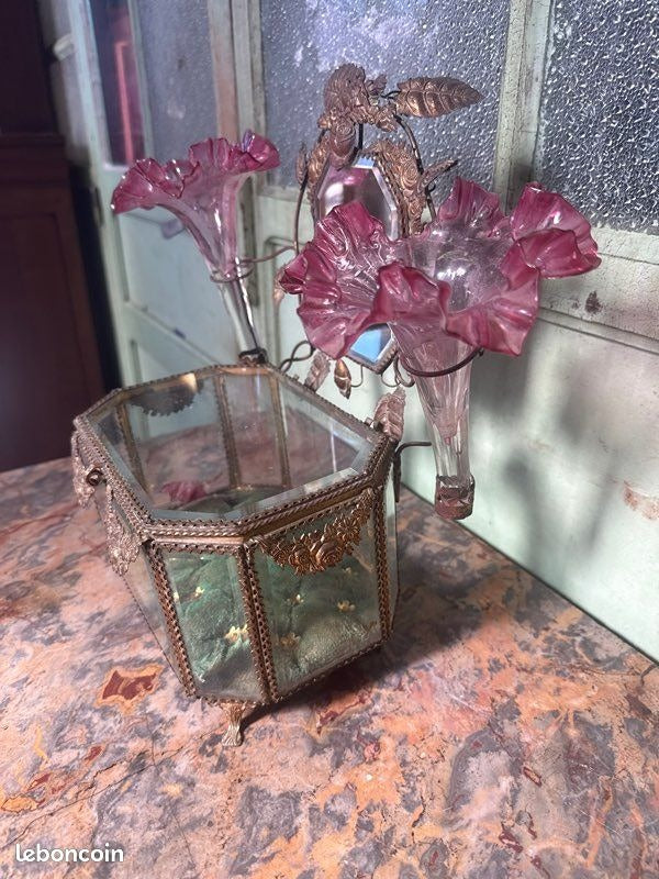 Boîte à bijoux – Vintage – Rangement – Miroir et vases style Globe De Mariée