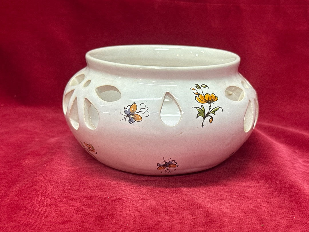 Bougeoir Pot Perforé Céramique Décors Moustiers France