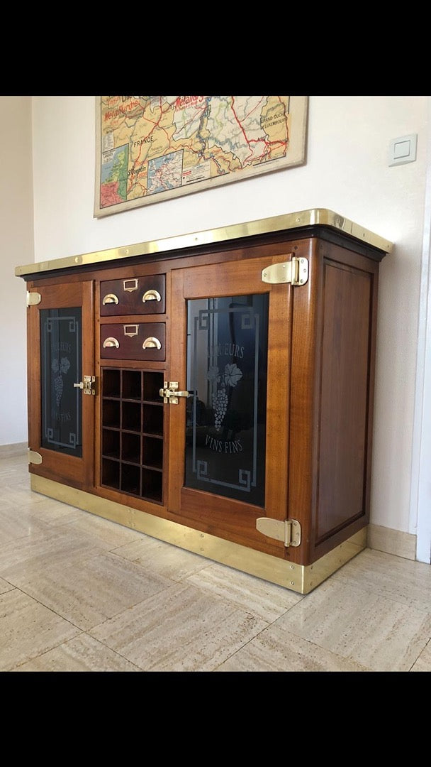 Meuble de liquoriste Félix Monge – Enfilade en bois massif