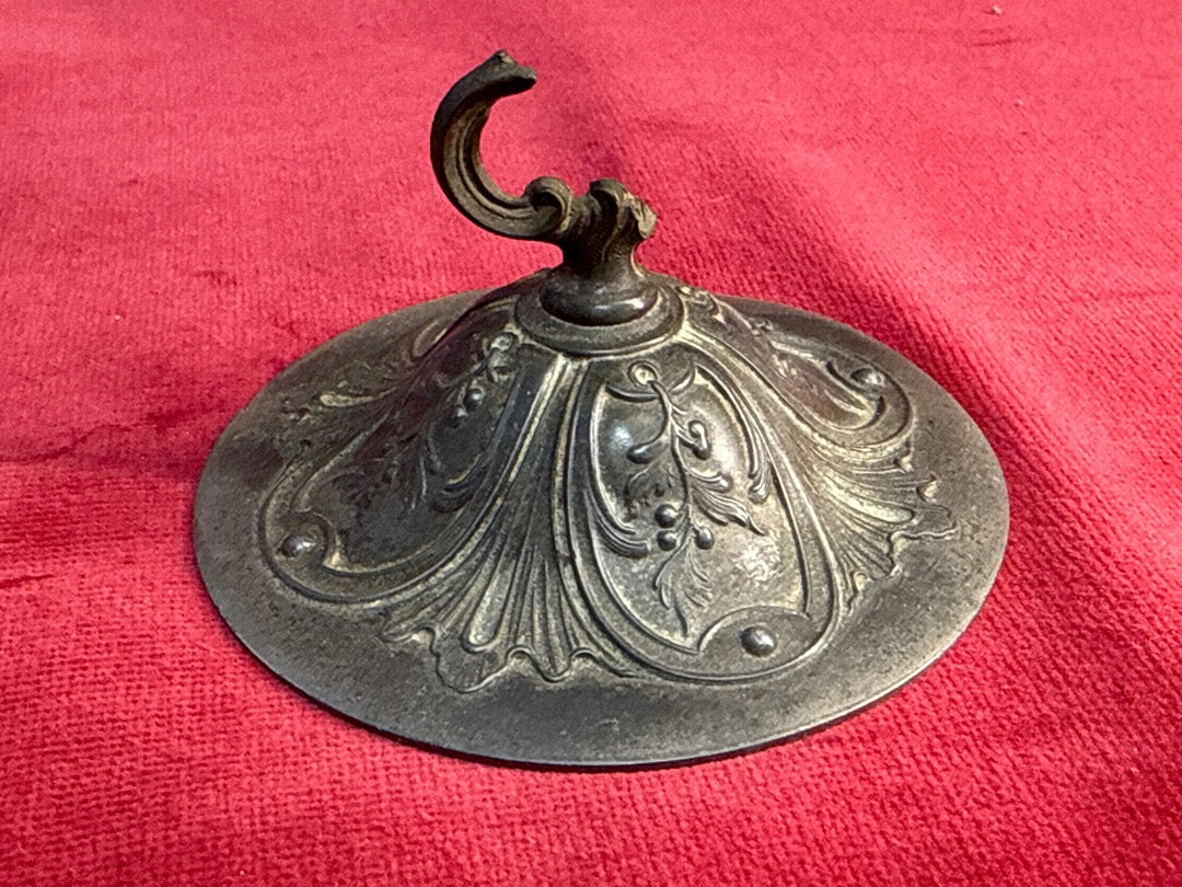 Bonbonnière art nouveau verre givré et métal