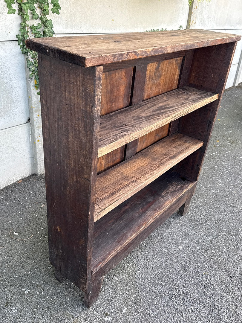Bibliothèque en bois marron – Vintage – Mobilier – Style rustique