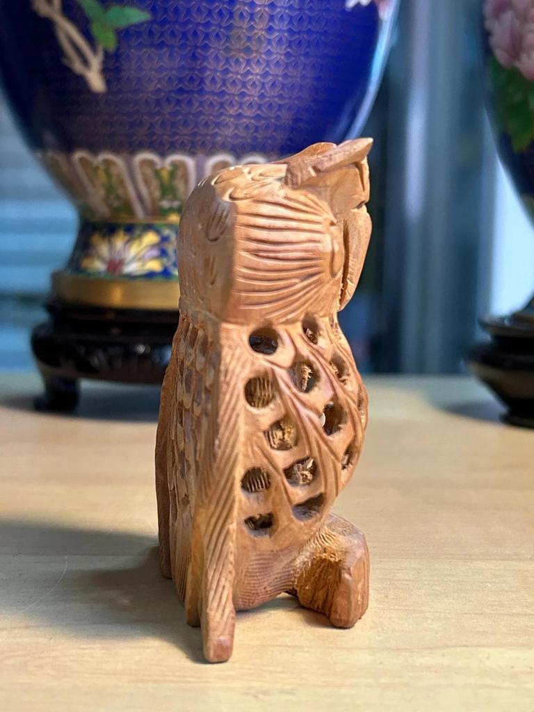 Statuette sculpté Chouette / Hibou en bois