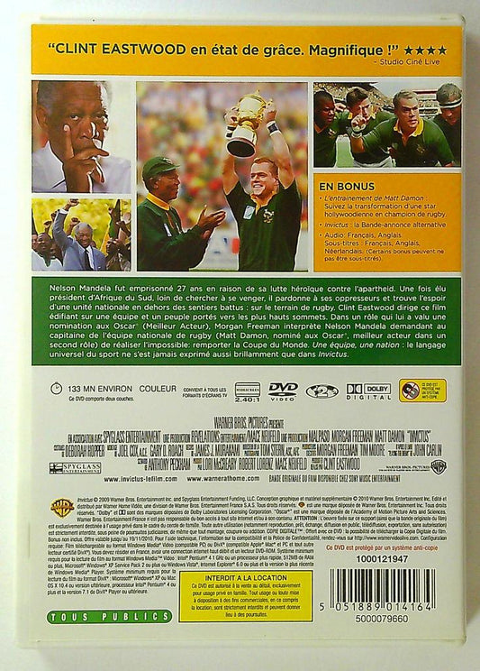 Dvd Film Invictus Clint Eastwood Morgan Freeman Matt Damon
