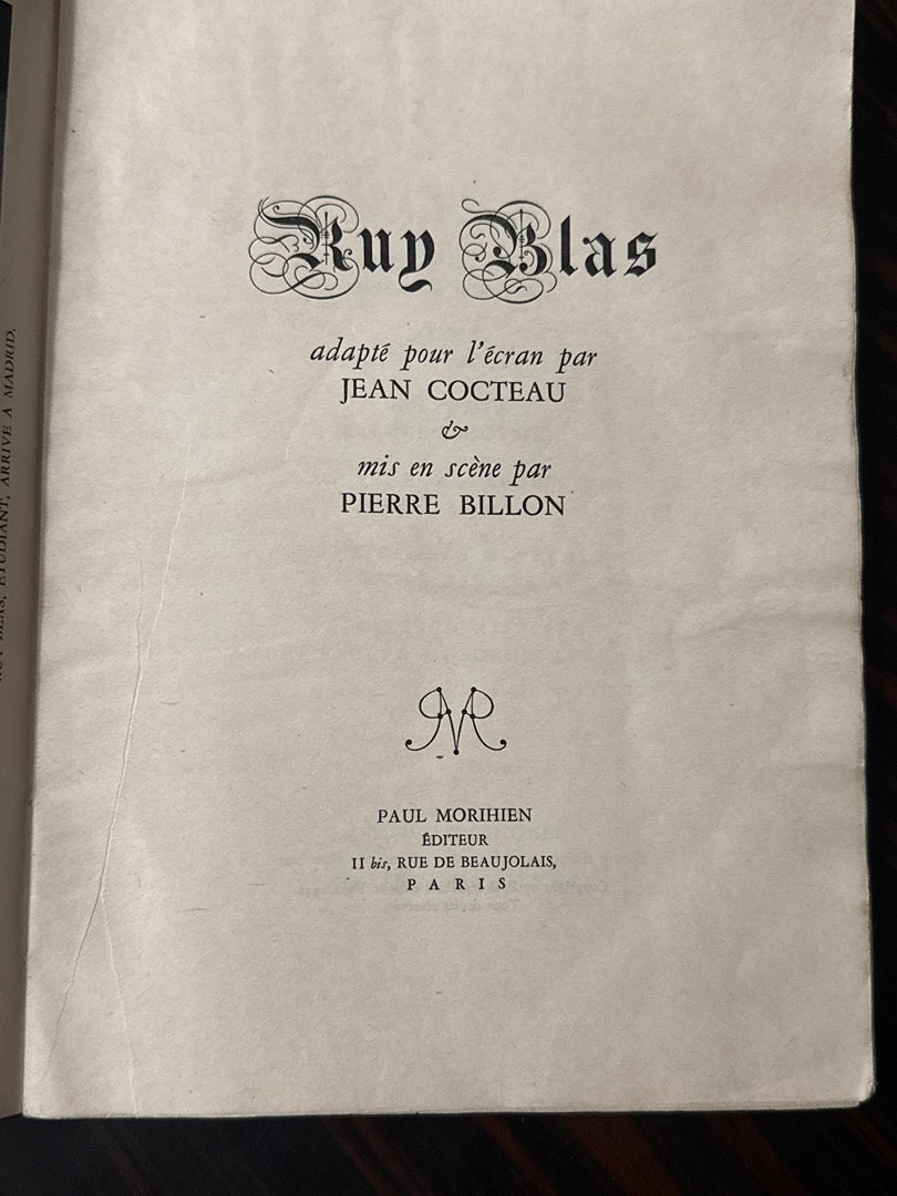 Livre – Ruy Blas Jean Cocteau – Littérature – Édition 1948
