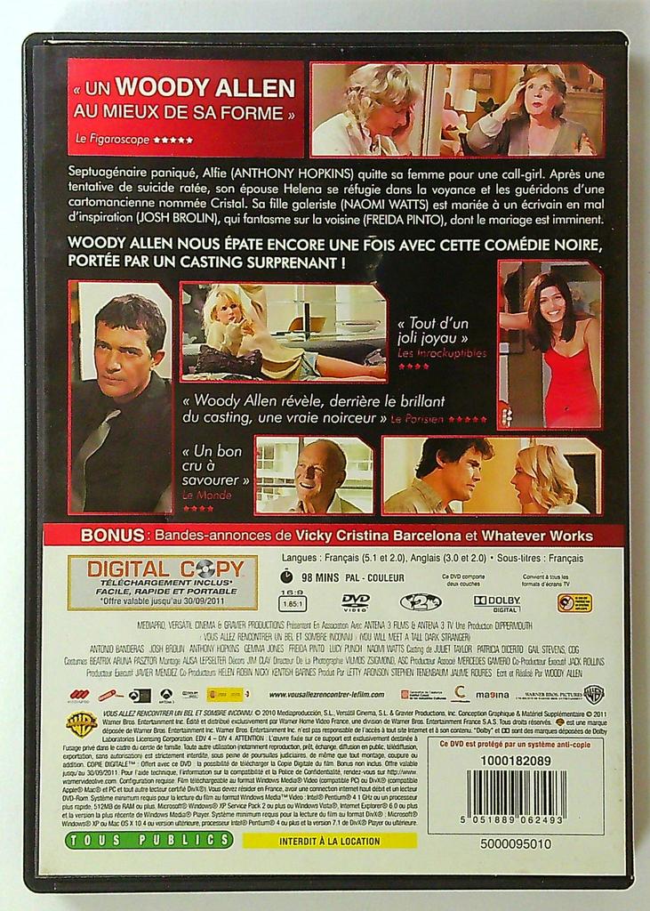 Dvd Vous allez rencontrer un bel et sombre inconnu Woody Allen