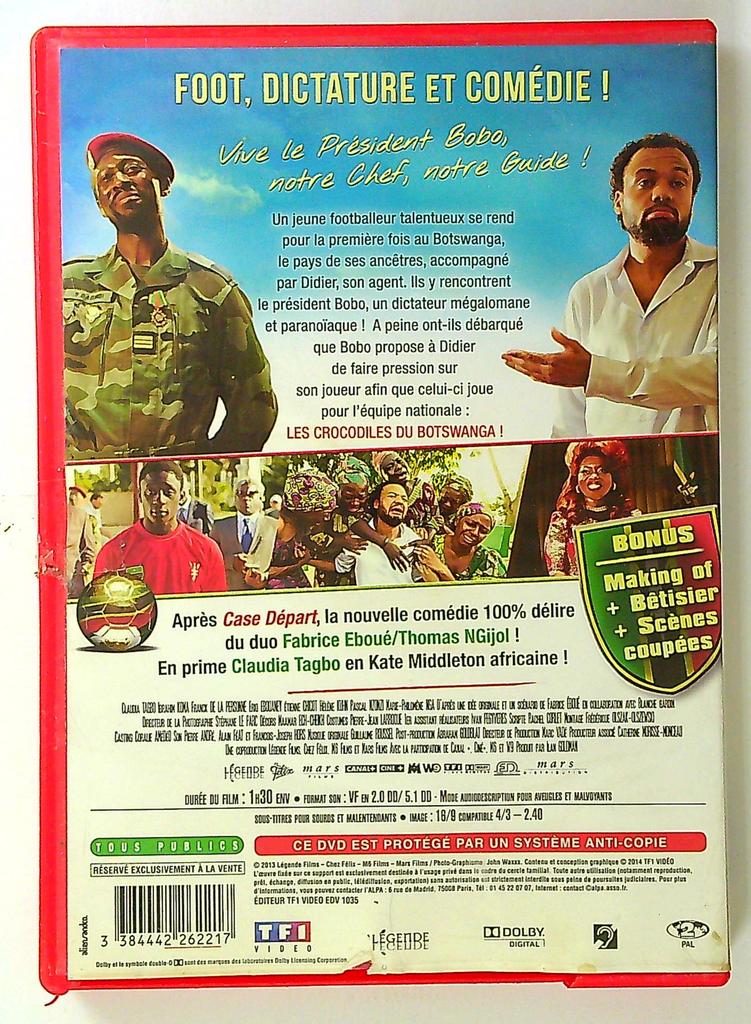 le Crocodile du Botswanga Dvd Tf1 Vidéo Boîtier Rouge