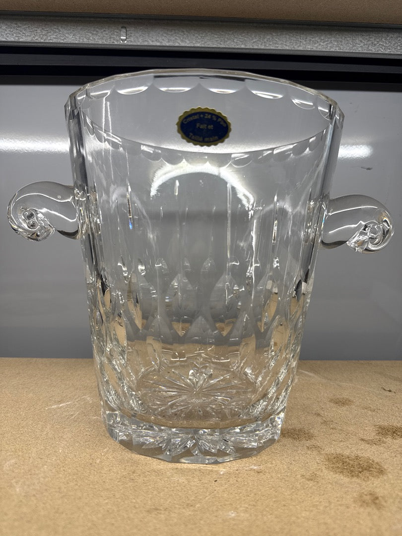 Grand Seau à glace – Cristal – Arts de la table – Vintage taillé main
